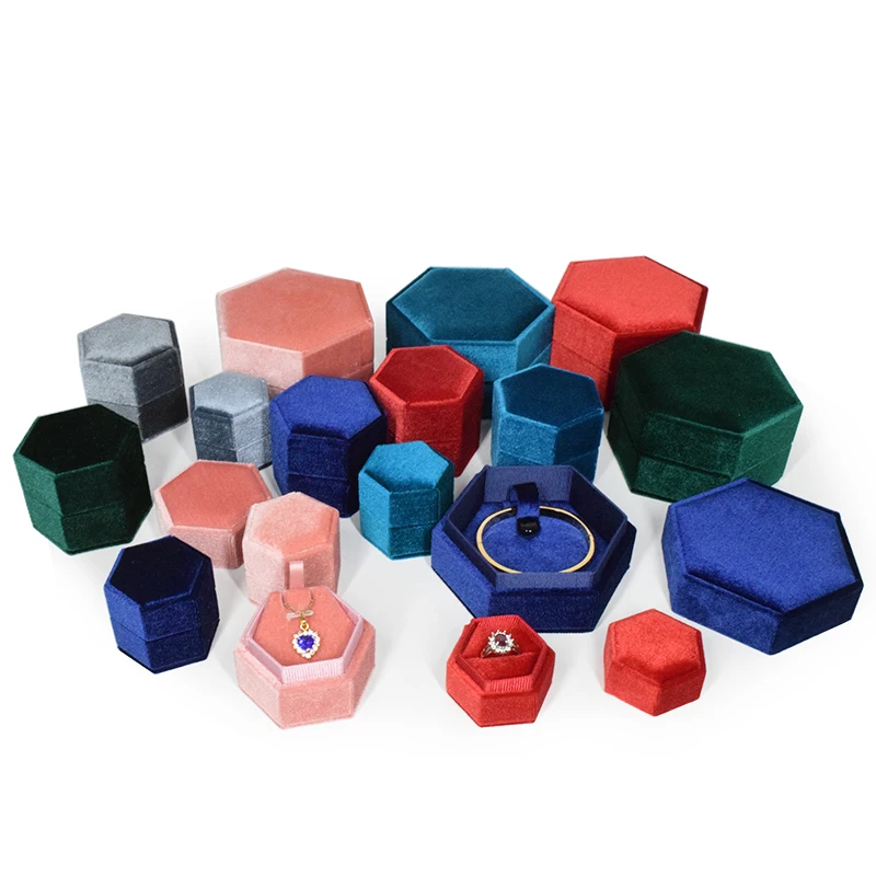 packaging hexagonal jewelry hexagon box beige custom black light blue ring boxhexagon wedding ring box