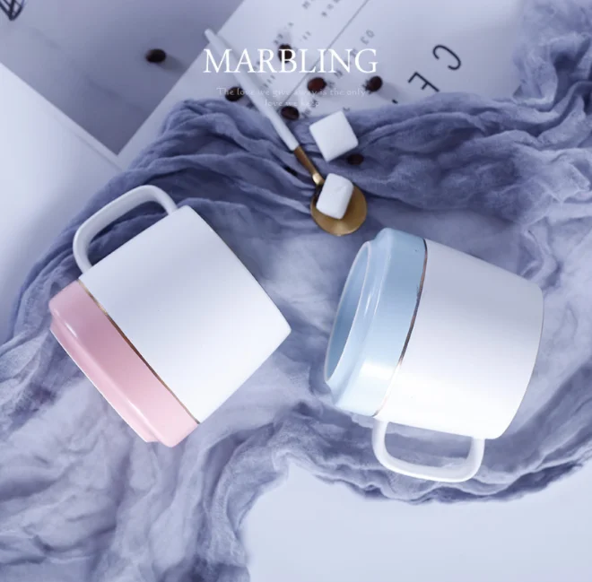 Nordic ins mug matte tea mug office coffee tea couple breakfast drinking cup two-color