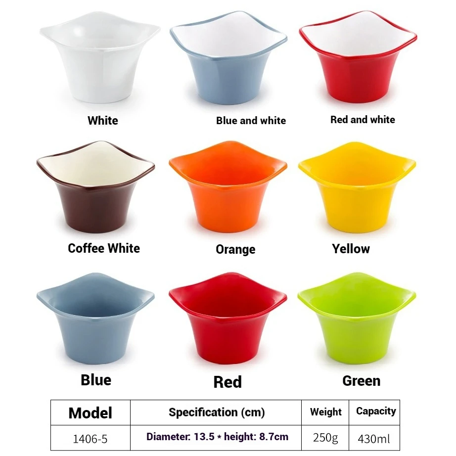 Wholesale Hot Pot Tableware Customized Unbreakable Colored White Melamine Sauce Bowl Plastic Dessert Cup