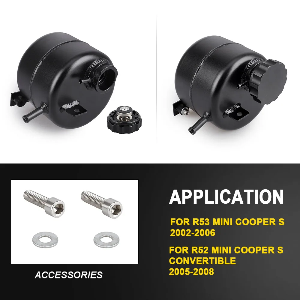 Coolant Header Expansion Overflow Water Tank & Cap Reservoir Aluminum Can For MINI Cooper S R52 R53 Car Accessories