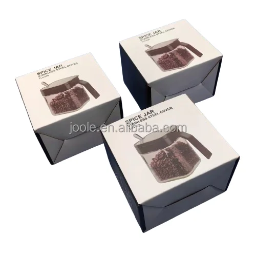Customizable Cardboard Box Gold Foil Vanishing UV Coating Spice Jar Glass Bottle Packaging Box