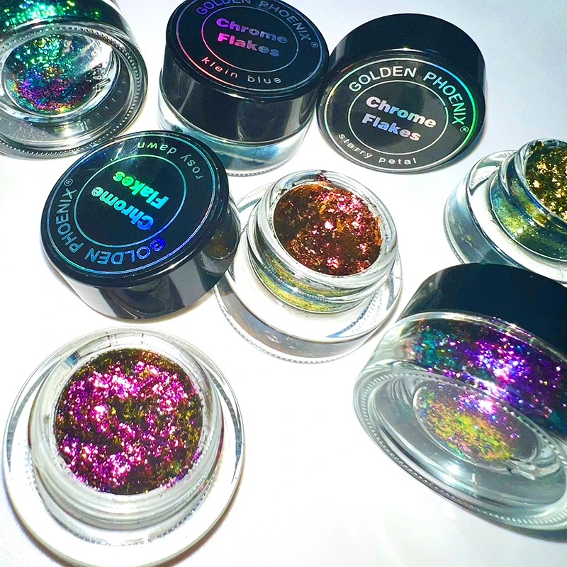 Private Label infinite Chrome Flakes Cream Eye shadow Multi-chrome Chameleon cosmetic glitter flakes Gel Eyeshadow