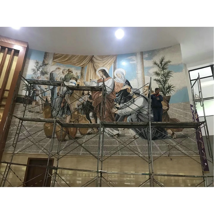Custom made marble murales mosaic wall mural art