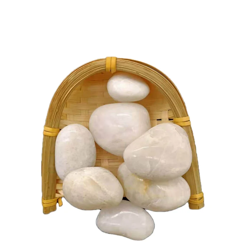 Spot Supply Natural Garden Landscaping Round White Pebble Stones