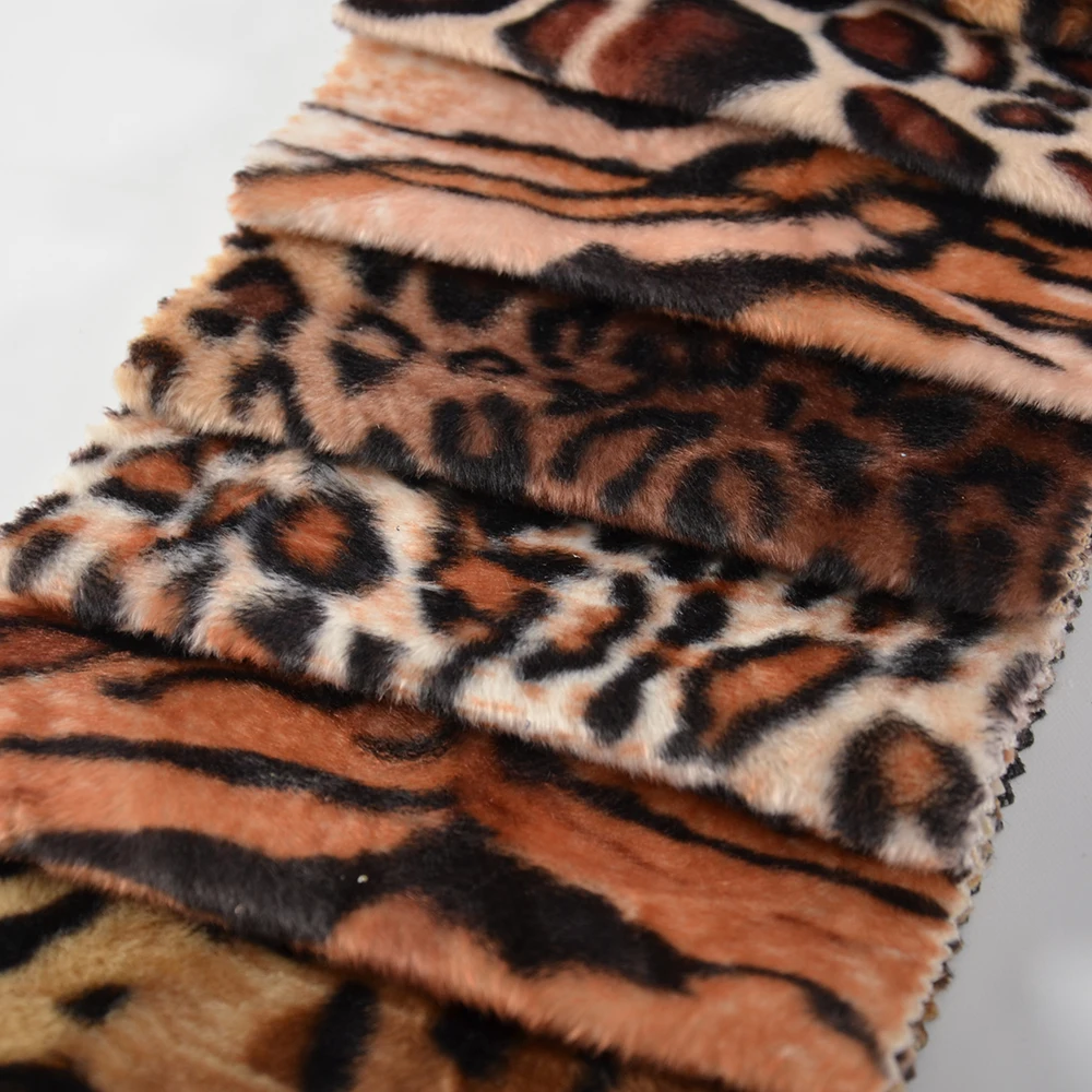 Hometextile Plush Velboa Leopard Printed Upholstery Sofa Velvet Fabric