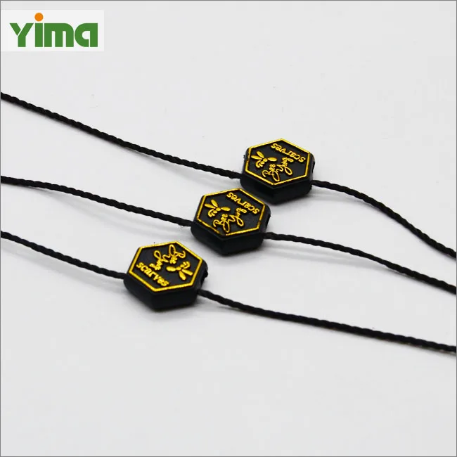 Customized Eco-friendly Garment Swing round accessories security String plastic seal Bullet Head hang tag rope