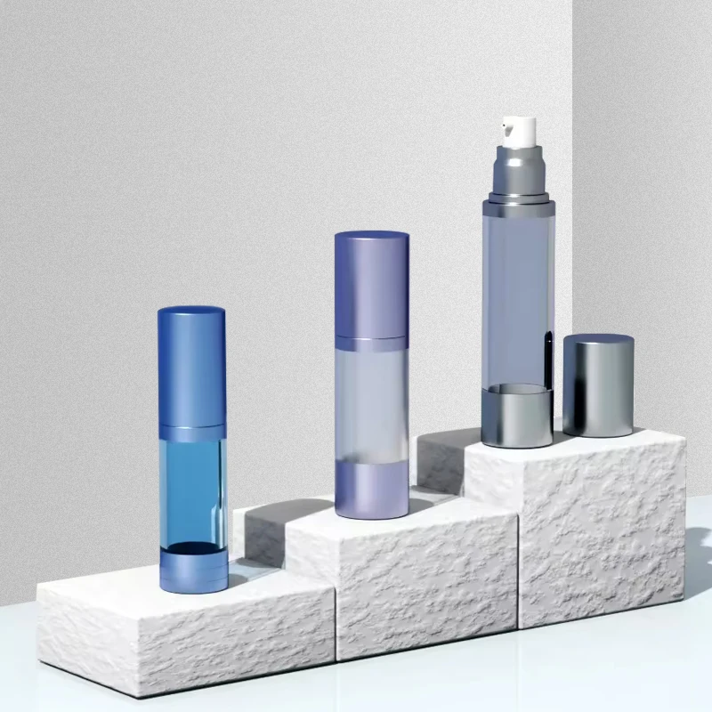 15ml 30ml 50ml airless cosmetic containers silver gold vacuum lotion pump airless bottle