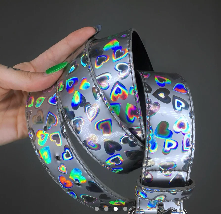 Factory Custom Sweet Heart Laser PU Belt Decor