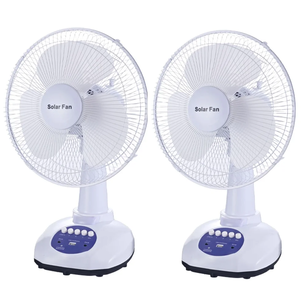 Rechargeable Fan Battery Operated Table Solar Fan Outdoor dc ac  Portable 12 inch desk fan