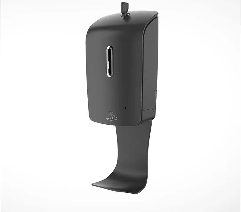 Wall mounted ABS plastic white black 1000mL liquid foam auto sink soap dispenser with drip tray