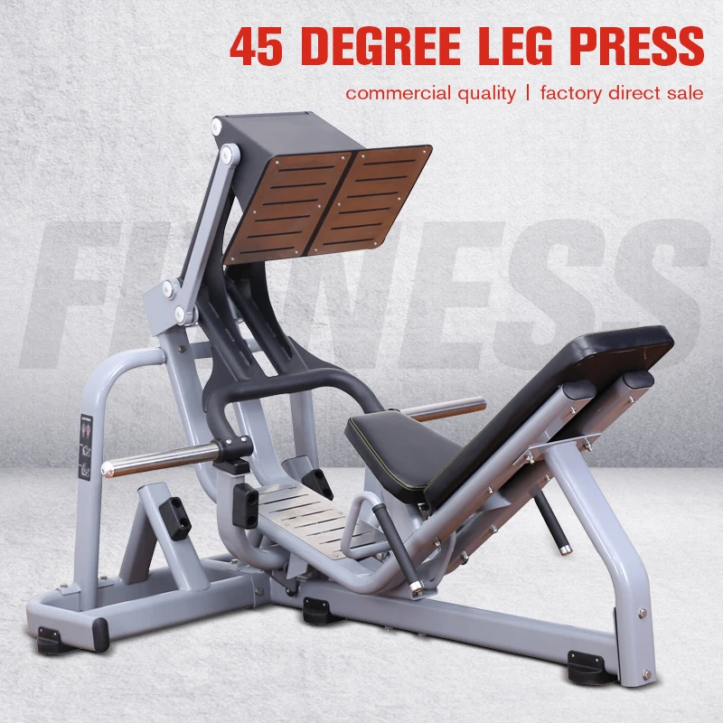 Commercial Gym Fitness Leg Exercise Strength Training Plate Loaded Equipment Linear 45 Degree Leg Press Machine For Bodybuilding