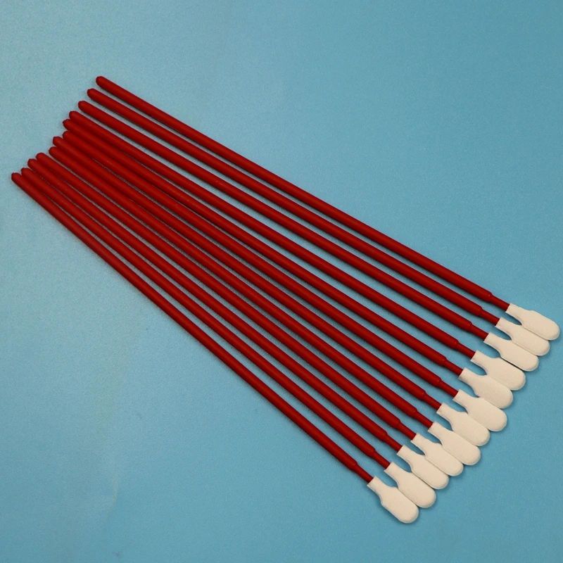 761 Wholesale Lint Free Red Handle Polyester Swab Car Cleaning Microfiber Cleanroom Swab