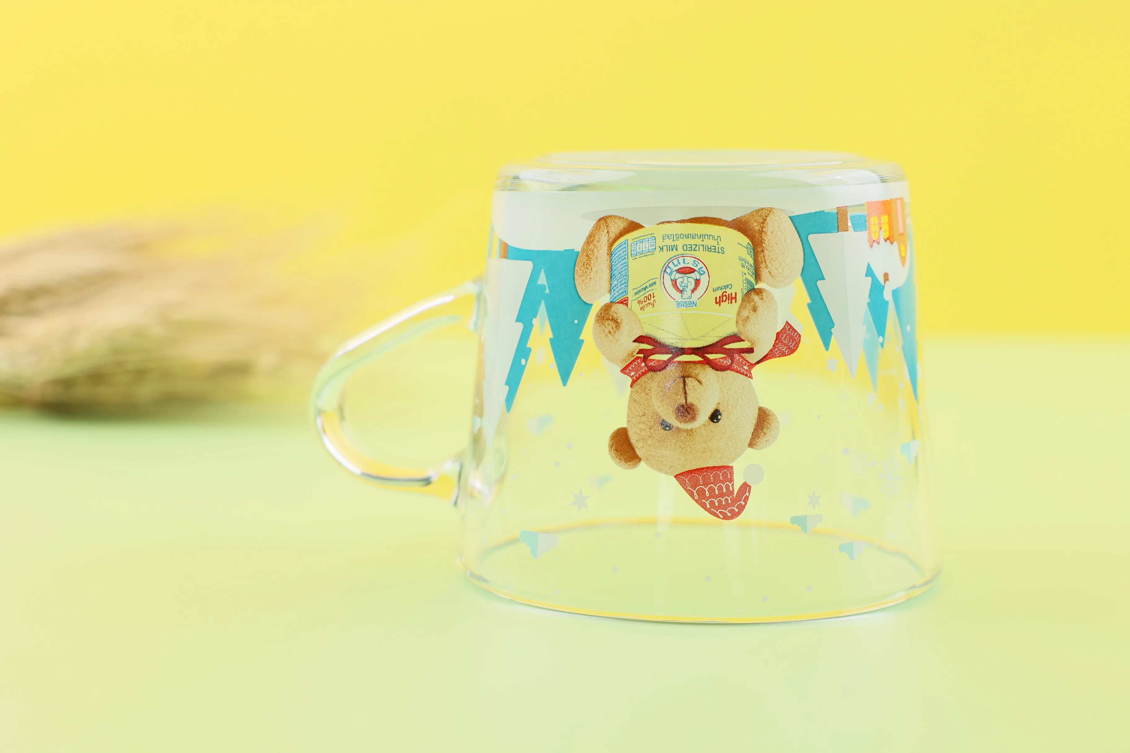 Coffee Mugs Glass Sublimation Bear 11 Oz Beer Wholesale DIY Clear Cup with Handle for Milk Juice F&N Beverage