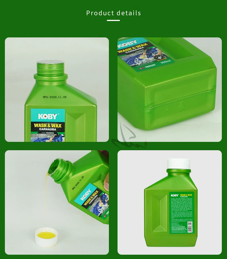 KOBY Motorcycle Powerful Decontamination High Foaming 300ML Wash Cleaner Wax Carnauba