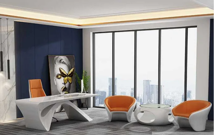 Factory Price Executive Modern Office Furniture Office Table Modern luxury dining table set Concrete