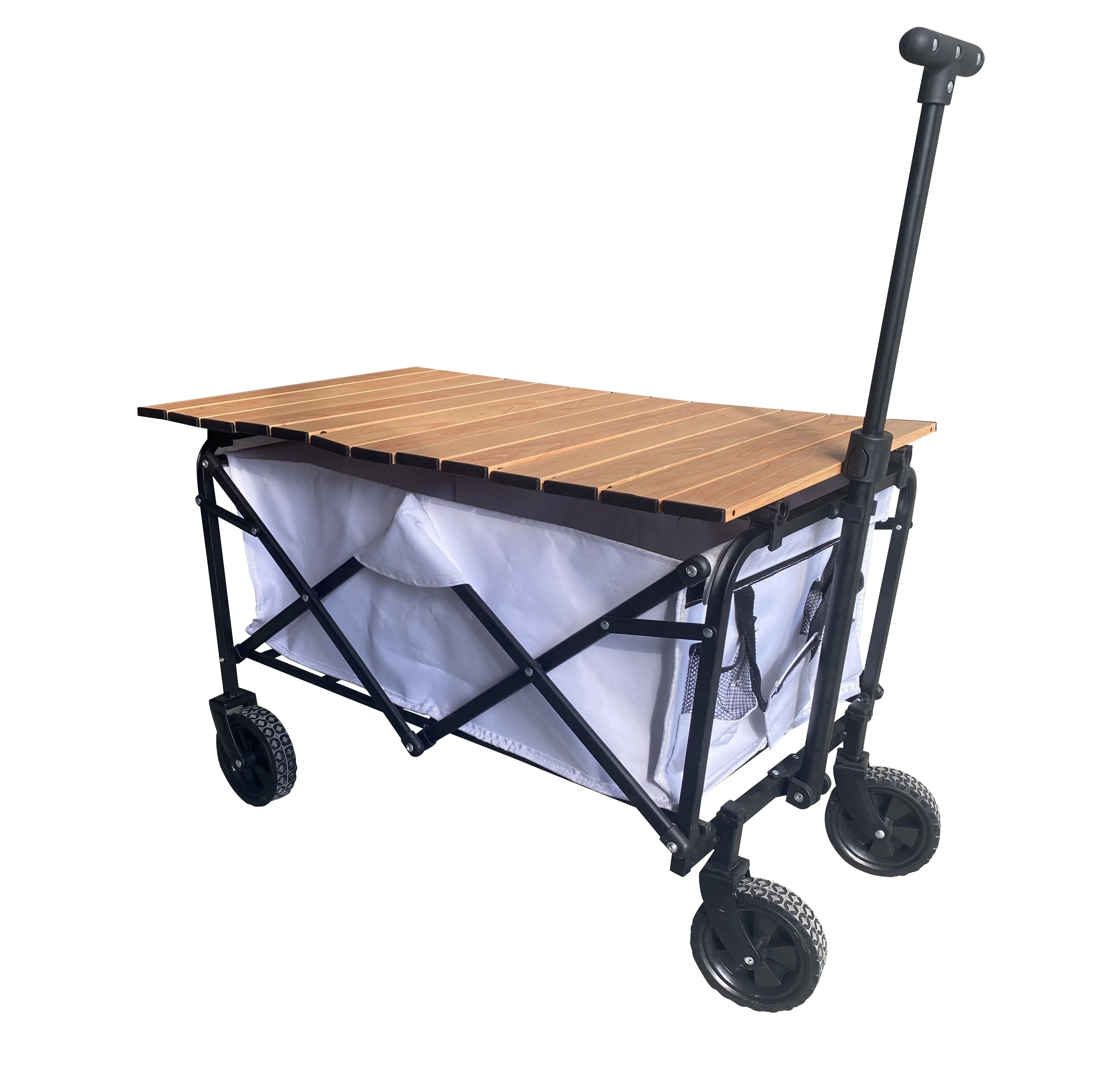 Outdoor Leisure Foldable Collapsible Folding Utility Picnic Garden Beach Camping Wagon Cart with Table