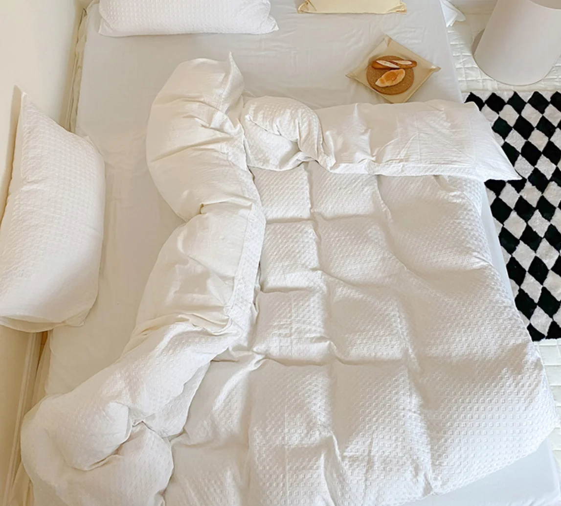 100% Washed Pure Cotton Tassels Quilted Soft 4-piece Bedding Sets