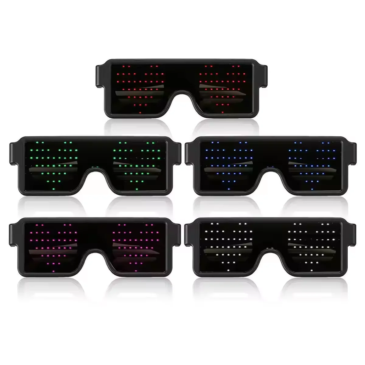 Fashion design Cool LED Light Glasses Built-In Walking Billboard Advertising Full color display Glasses for bar