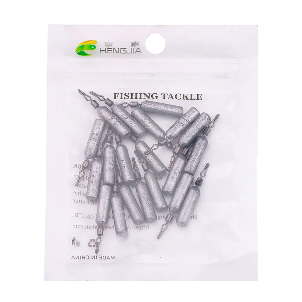 Hengjia China Suppliers Product Drop Shot Weights cylinder Shape Lead Sinker Bulk Fishing Weights Sinkers For Long Line Fishing