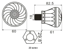 DC24V 18 points chameleon rgb carousel cabochon led pixel lamp