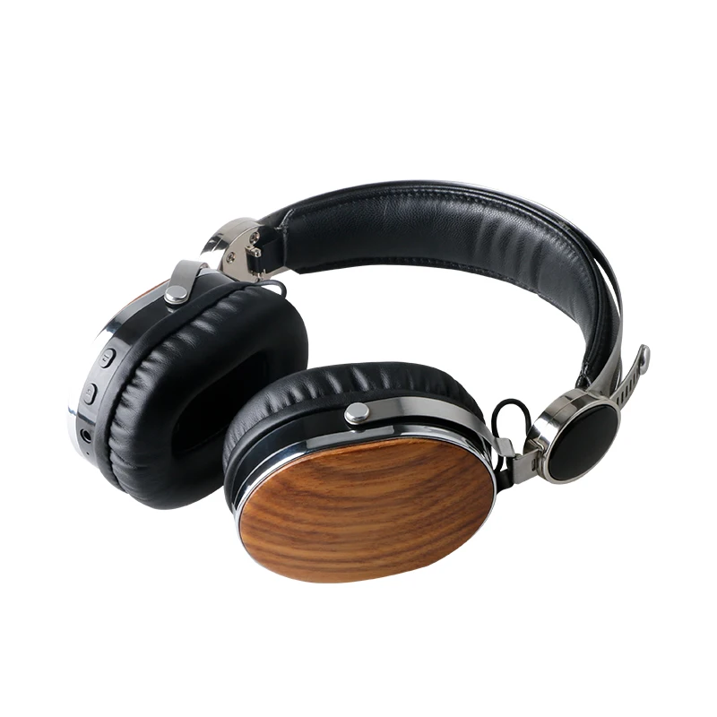wooden headphone shell Headsets Blue Tooth 5.1 Wireless OAK Wood Headphones 300mAH Battery with 8hours For audiophile enthusiast