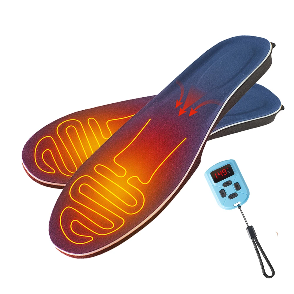 Rechargeable Lithium Battery 3000mAh Smart Controlled Heated Shoe Padding Outdoor Heating Insole
