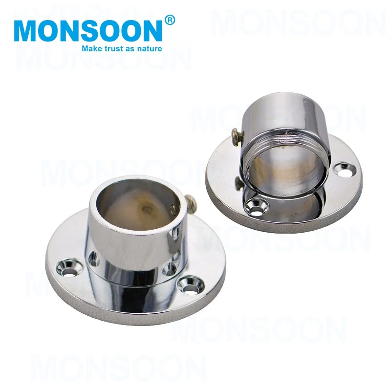 Подвесная труба для гардероба, стойка из хромированной стали для труб, держатель для шкафа, с фланцем