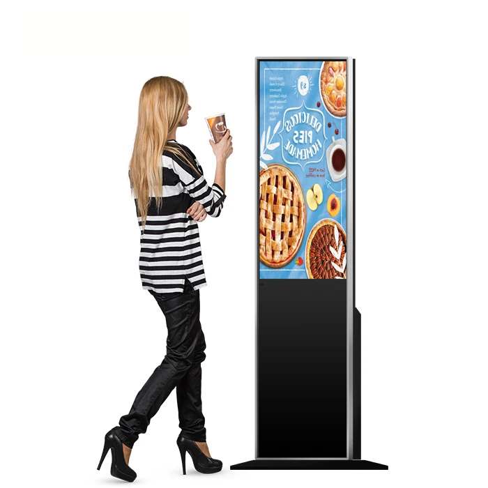 Alum Frame 43 inch Interactive Kiosk IR Touch Screen LED Light Screen 1080P Digital Poster with CMS software