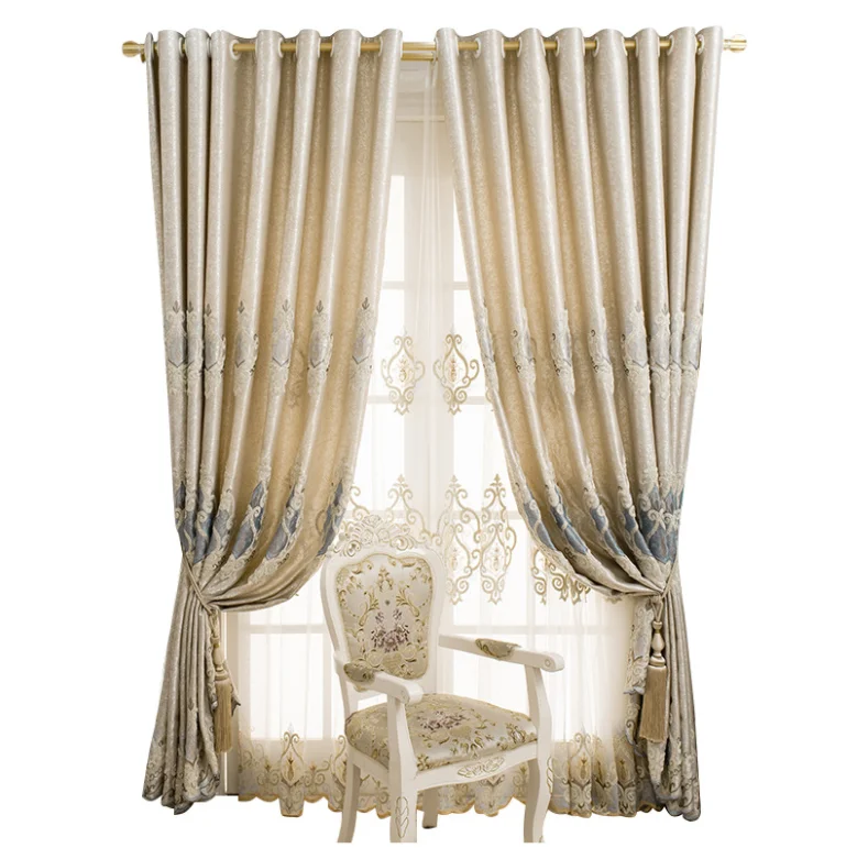 Luxury French Style  new curtain models pleated curtains soundproof curtains for living room