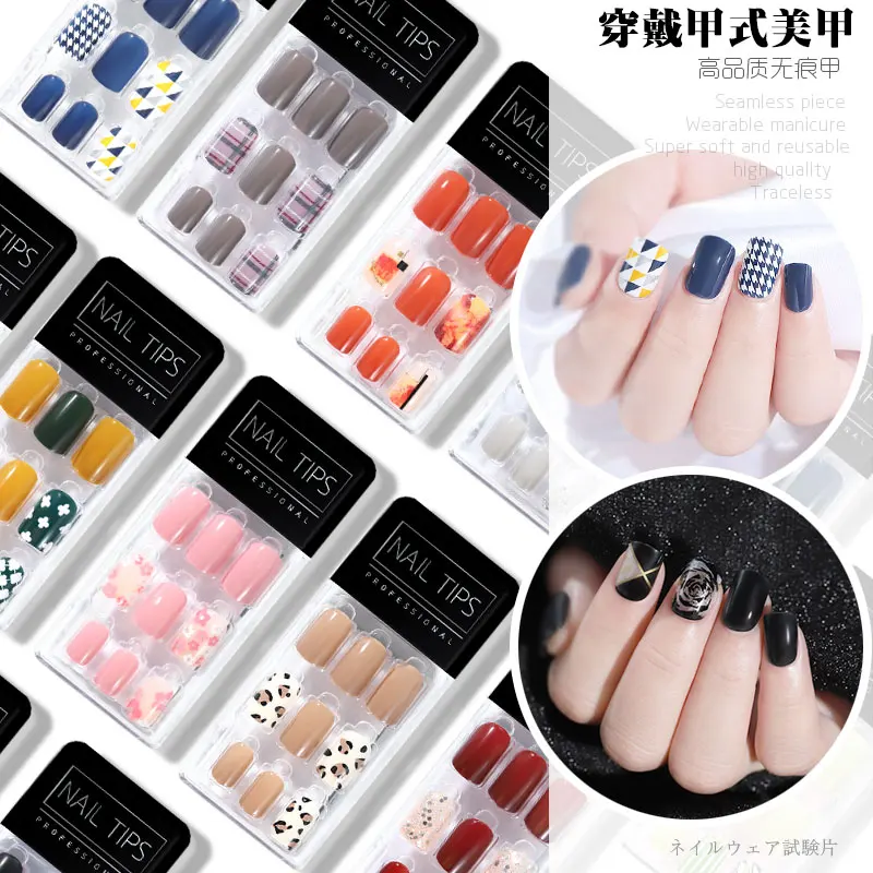 Artificial Fingernails Xl Xxl Nail Tips Seche Colle Faux Ongles Artificielle Gliter Adesivos De Unhas Postica Presson Fake Nails