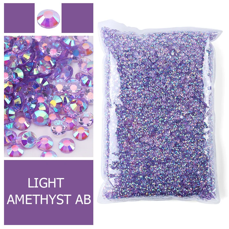 Wholesale Customize 50000pcs Resin Crystal AB Flat Back Glass Dream transparent Rhinestone Bulk