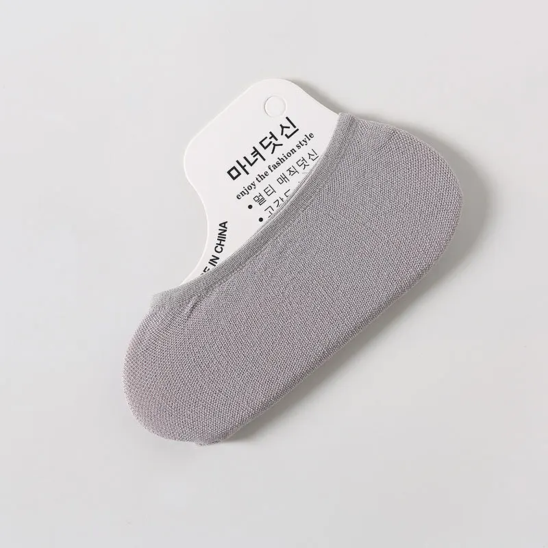 New Spring Cotton Cartoon Invisible Socks Summer Antiskid Women Slipper Socks Cute Candy Color