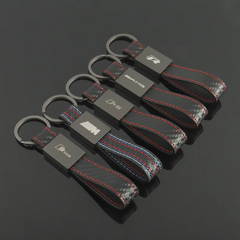 Брелок для ключей из кожи автомобиля Sline RS VW R M sport AMG оптом, рекламные брелки и карабины, металлический брелок на заказ