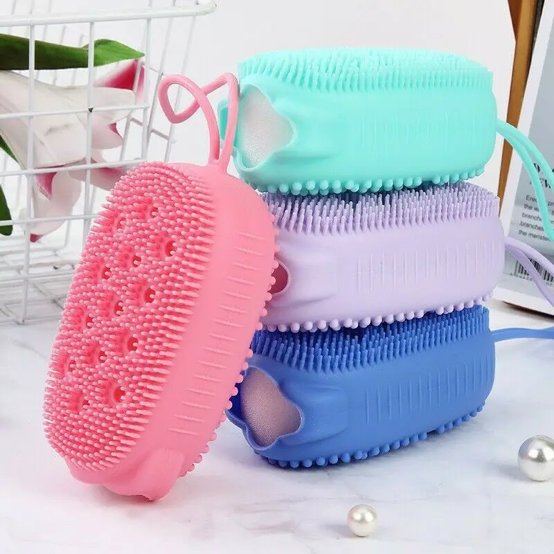 Skin Cleaning Silicone Bath Brush Sponges Wholesale Body Scrubber Brush Silicone Bath Body Brush