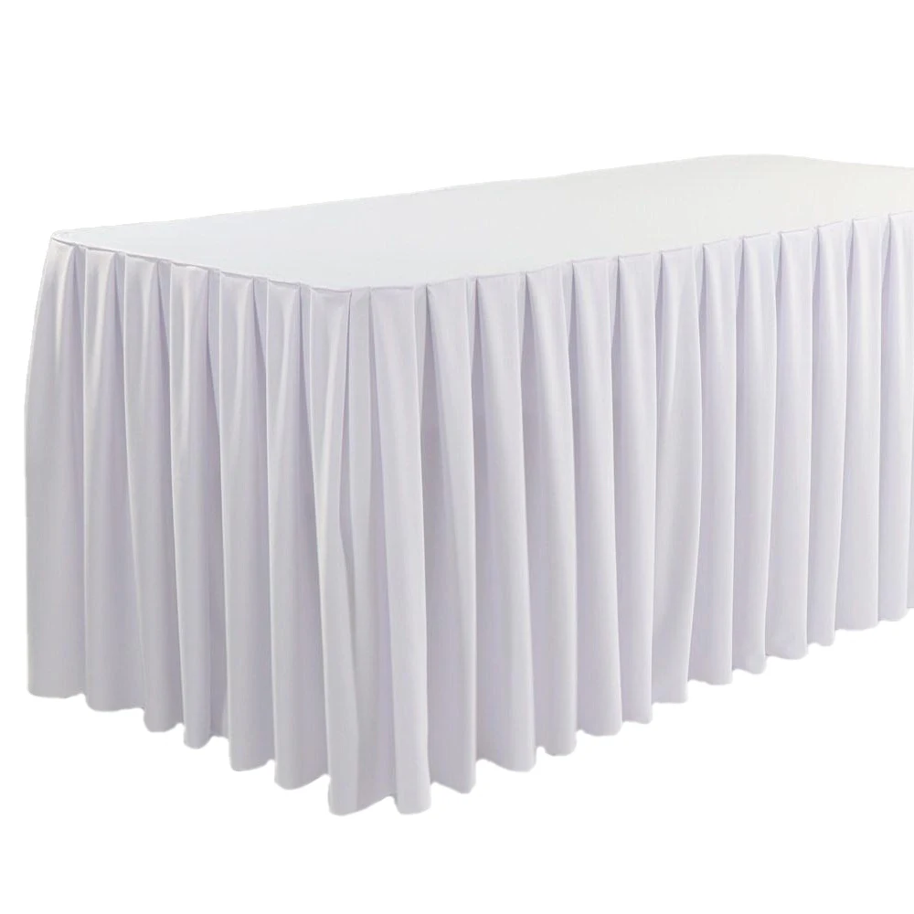 
Burgundy Polyester DIY Table Skirt for Outdoor Wedding Party Dining Table Setting Decoration 