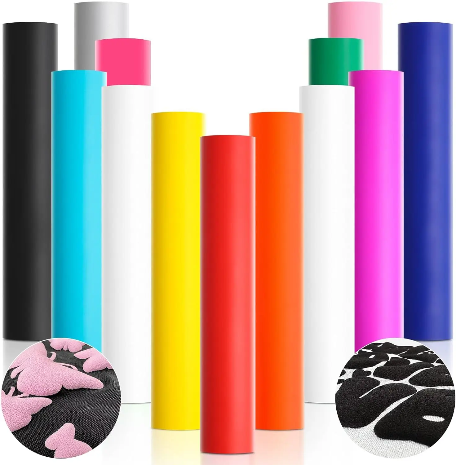 Goosam PU PVC HTV Puff Gold Black Sublimation Heat Transfer Vinyl Film Roll for T Shirt