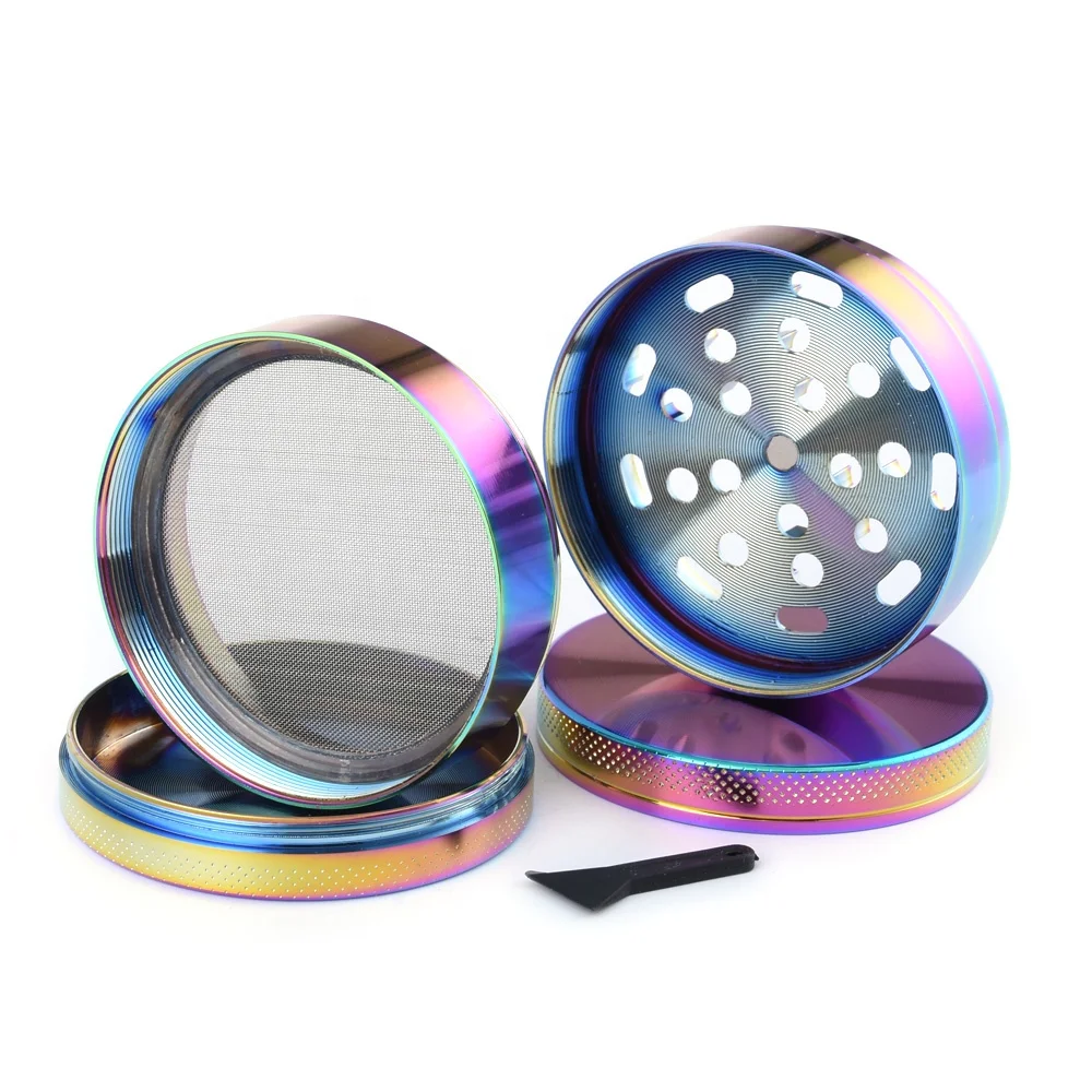 Hot Selling 4 Pieces Handle Herb Grinder Custom Logo Zinc Alloy Smoking