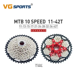 VG SPORTS 10 Speed 11-42T Mountain Bike Cassette Separate Freewheel Aluminum Bracket Sprocket Bicycle FreeWheel
