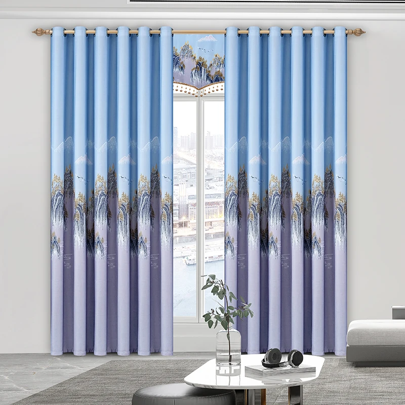 Best selling 100% Polyester Jacquard Fabric Blackout Curtain For The Living Room