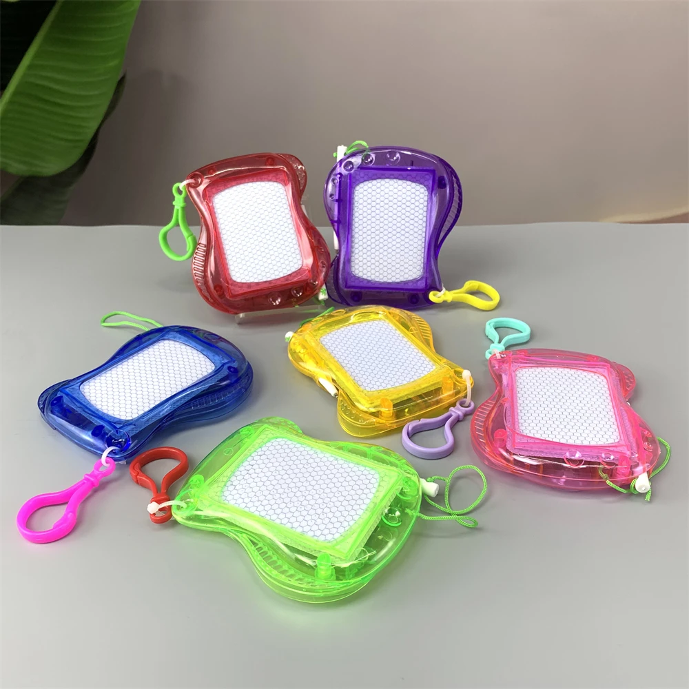 Educational Toy Kids Favors DIY Doodle Plastic Writing Painting Erasable Mini Magnetic Drawing Board With Keychain