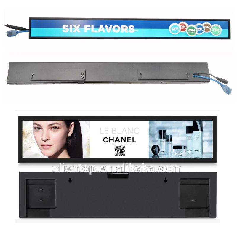 LCD Wide screens Advertising screen stretch bar LCD display for supermarket advertising kiosks tv digit signag display