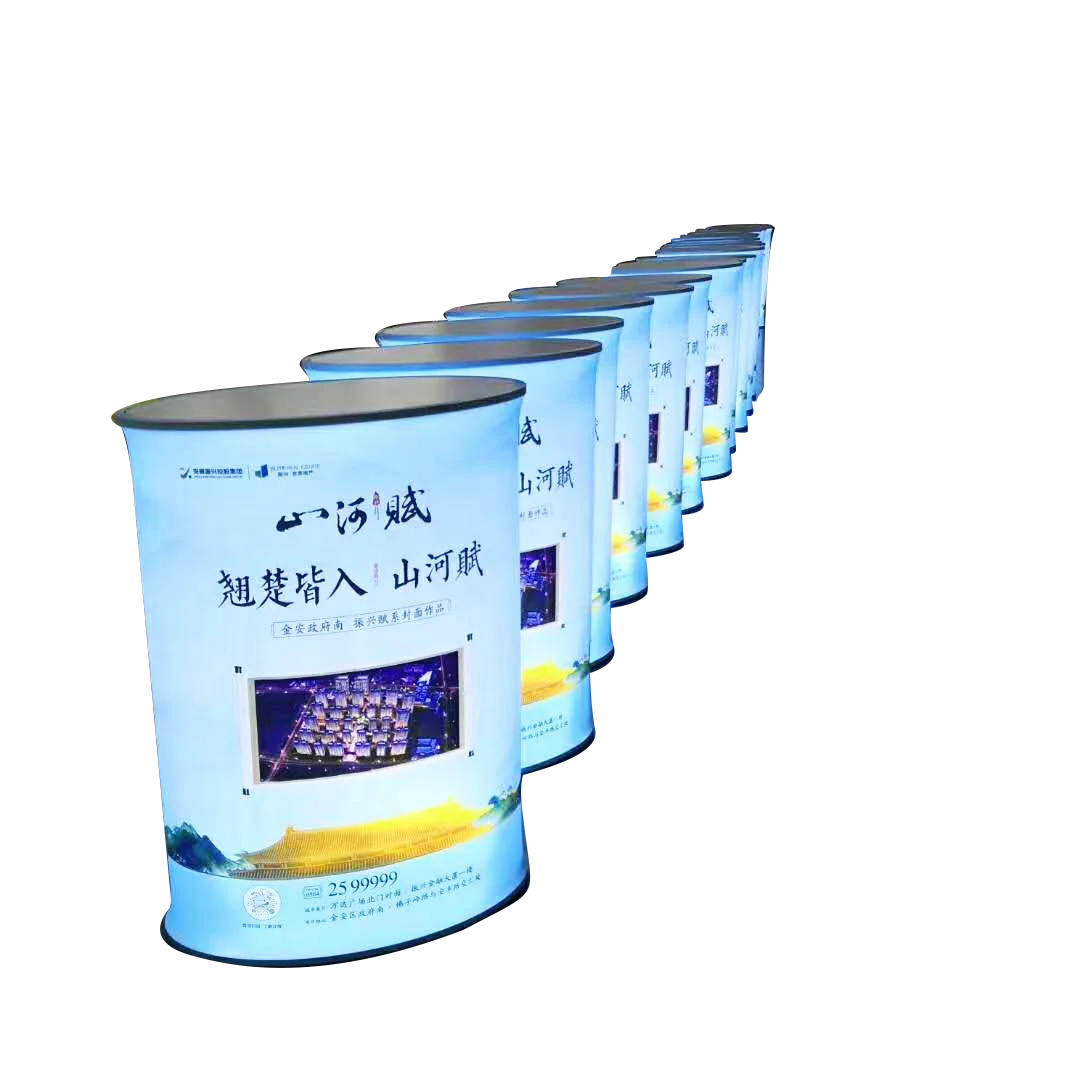 Автоматический подъем pop up из натянутой ткани алюминиевый горит световой дисплей
