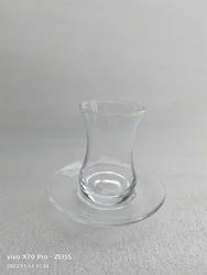 Factory Wholesale Arabic Tea Glass Cup Moroccan Turkey Black Tea Glass Cup With Saucer