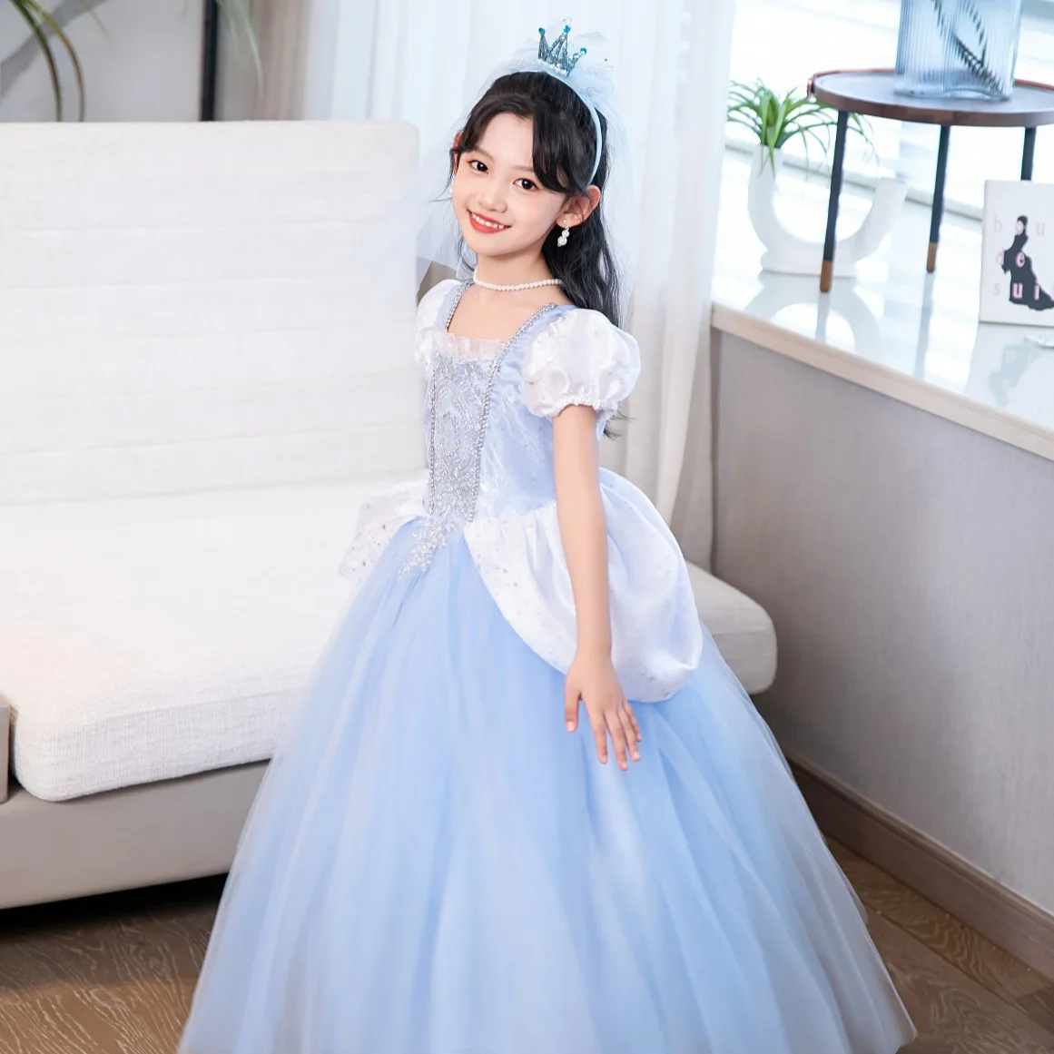 Cartoon Snow Character Princess Cosplay deluxe Dress Costume Halloween Girl Carnival Party