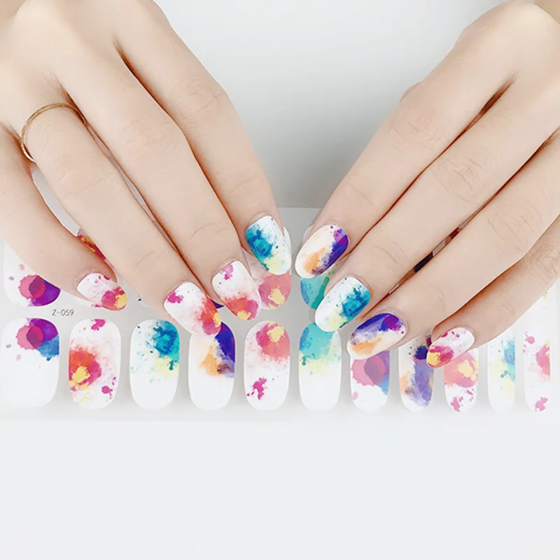 OMG 2022 3D nail art 22 Nail Art Stickers glitter cute girly nail stickers semi cured gel  unas postizas