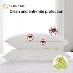 Flourish ODM/OEM 100% corn fiber filling 100% cotton cover bed pillow-soft sleeping pillows almohada