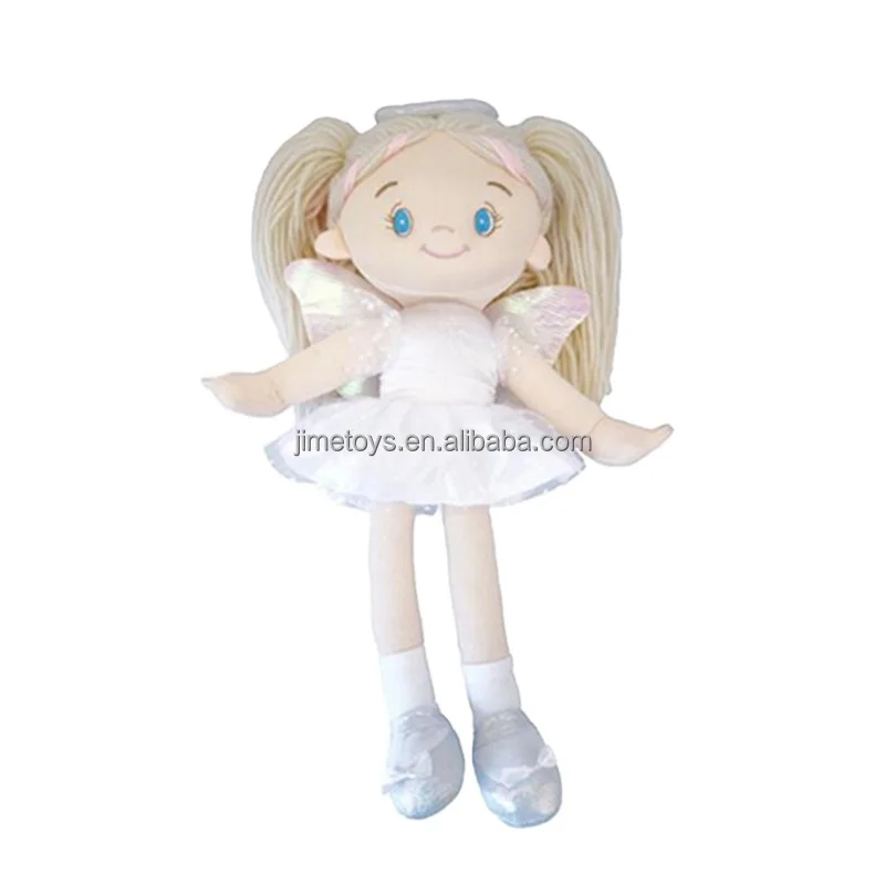 JM1206-2 Fabric Rag Dolls with Striped Cotton Dress