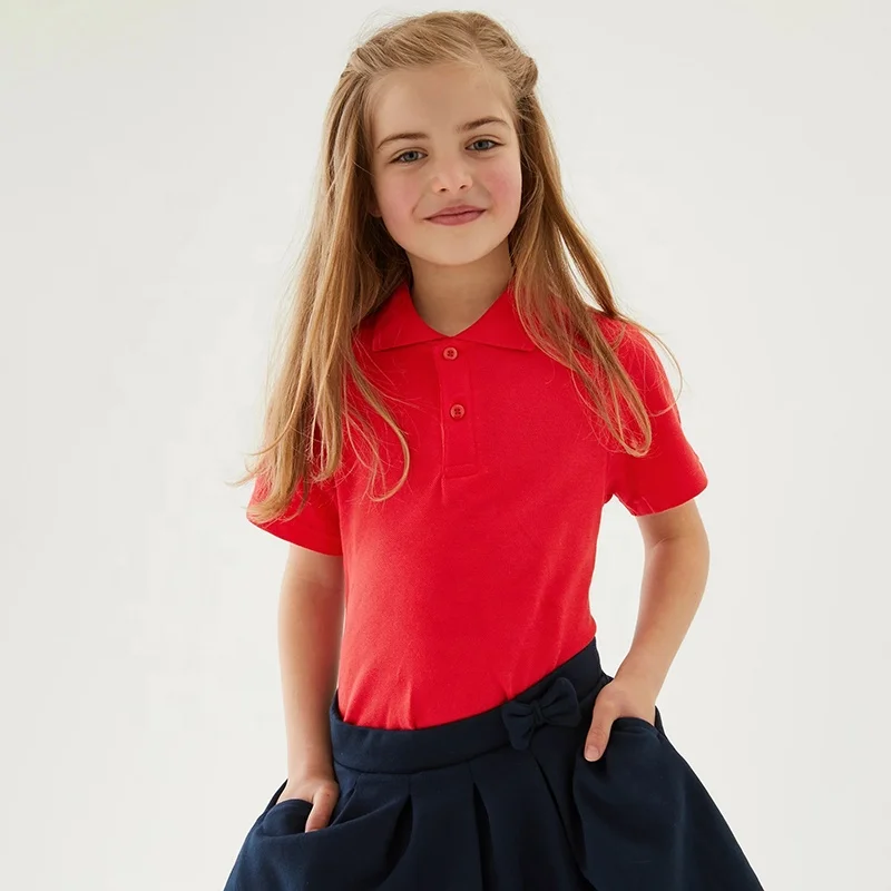 School Uniform Short Sleeve Polo T-Shirt Plain School Camisetas Polo Blank Solid Color Unisex Kids Classroom Polo T Shirt