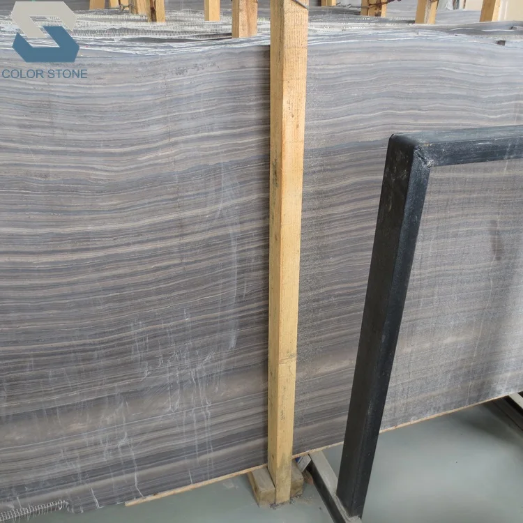 Antique Obama Wood Marble Natural Grey Veins Wave Marble Slabs