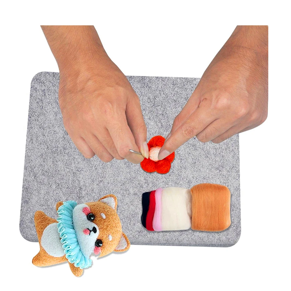 8 x 10 x 1 inch 100% Natural Wool Needled Felting Mat Thick and Firm Needle Felting Base